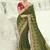 Viscose embroidered mehendi green saree