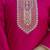 Pink women chanderi cotton embroidered kurti with chanderi bottom and jacquard organza printed dupatta set