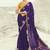 Organza viscose satin embroidered purple saree