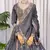 Grey Zari & Sequins Embroidered Natural Crepe Lehenga Choli with Dupatta
