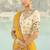 Organza viscose satin embroidered yellow saree