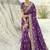 Viscose embroidered dark magenta saree