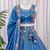 Blue Thread & Zari Embroidered Crush Silk Lehenga Choli with Dupatta