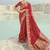 Viscose embroidered red saree