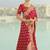 Viscose embroidered red saree