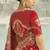 Viscose embroidered red saree