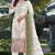 White & mehendi silk  suit with embroidery & sequin work