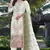 White & mehendi silk  suit with embroidery & sequin work