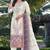 White & lavender silk  suit with embroidery & sequin work