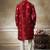 red pure silk kurta pajama with embroidery