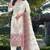 White & peach silk  suit with embroidery & sequin work