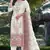 White & peach silk suit with embroidery & sequin work