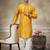 yellow pure silk kurta pajama with embroidered work