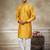yellow pure silk kurta pajama with embroidered work