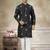 black pure silk kurta pajama with embroidered work