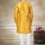 yellow pure silk kurta pajama with embroidered work