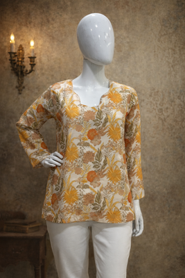  floral digital print muslin silk blend tunic 4