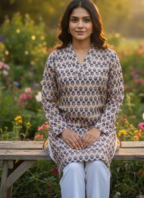  floral digital print muslin silk blend tunic 2