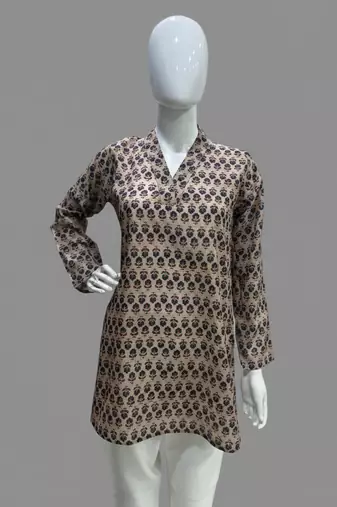  floral digital print muslin silk blend tunic