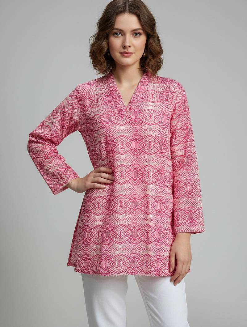  floral digital print muslin silk tunic / stylish short kurti for grilish