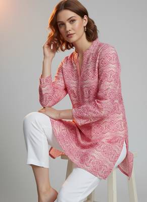  floral digital print muslin silk blend tunic 2