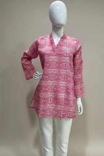  floral digital print muslin silk blend tunic
