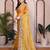 Catching mustard yellow fendy silk multi sequins embroidered saree with banglory silk blouse