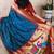 Blue paithani silk bandhani zari weaving saree with contrast blouse piece