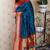 Blue paithani silk bandhani zari weaving saree with contrast blouse piece