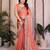Mesmerizingl peach orange fendy silk multi sequins embroidered saree with banglory silk blouse