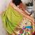 Green paithani silk bandhani zari weaving saree with contrast blouse piece