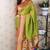 Green paithani silk bandhani zari weaving saree with contrast blouse piece