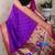 Purple paithani silk bandhani zari weaving saree with contrast blouse piece