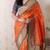Orange paithani silk bandhani zari weaving saree with contrast blouse piece