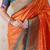 Orange paithani silk bandhani zari weaving saree with contrast blouse piece