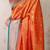 Orange paithani silk bandhani zari weaving saree with contrast blouse piece