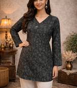  floral digital print muslin silk tunic / stylish short kurti for grilish