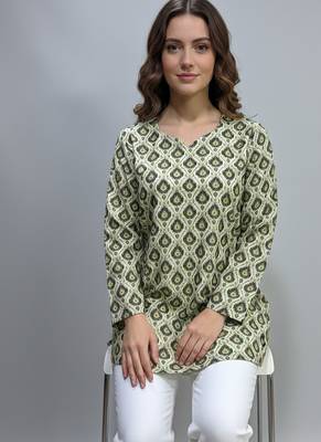  floral digital print muslin silk blend tunic 2