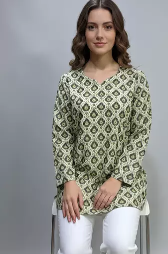  floral digital print muslin silk blend tunic