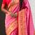 Pink soft silk bandhani zari weaving saree with contrast blouse piece