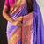 Lavender soft silk bandhani zari weaving saree with contrast blouse piece
