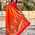 Orange soft silk bandhani zari weaving saree with contrast blouse piece