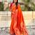 Orange soft silk bandhani zari weaving saree with contrast blouse piece