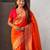 Orange soft silk bandhani zari weaving saree with contrast blouse piece