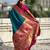 Teal soft silk bandhani zari weaving saree with contrast blouse piece