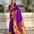 Purple soft silk bandhani zari weaving saree with contrast blouse piece