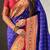 Blue soft silk bandhani zari weaving saree with contrast blouse piece