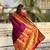 Burgundy soft silk bandhani zari weaving saree with contrast blouse piece