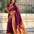 Burgundy soft silk bandhani zari weaving saree with contrast blouse piece