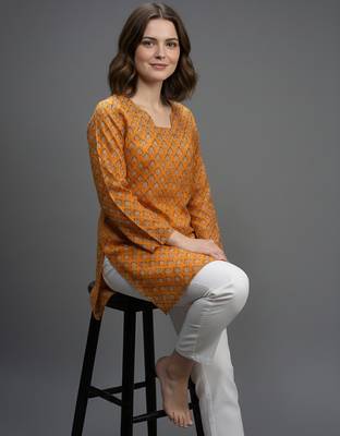  floral digital print muslin silk blend tunic 2